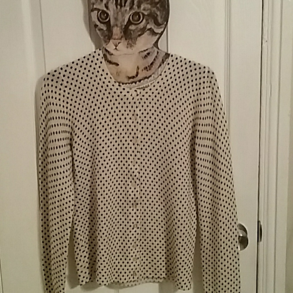 100% cashmere cardigan crm/blk M